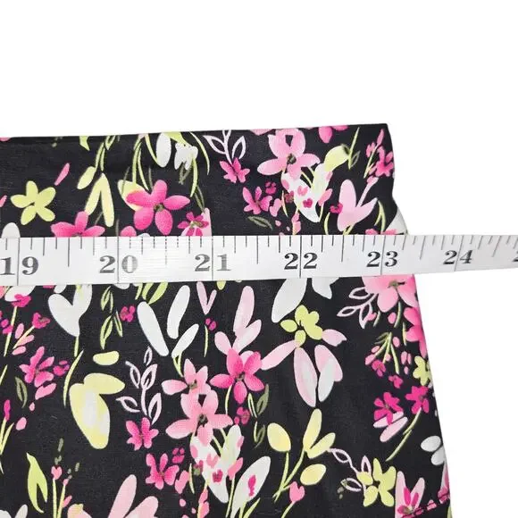 Notations Women 24W Floral SKirt Black Pink Polka Dot Cottagecore Romantic - Picture 13 of 16